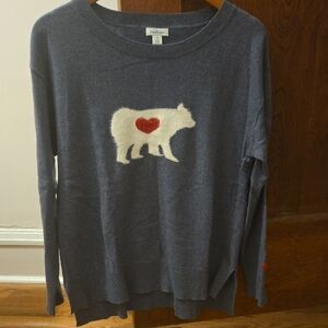 Sundance Blue Sweater with Bear Design